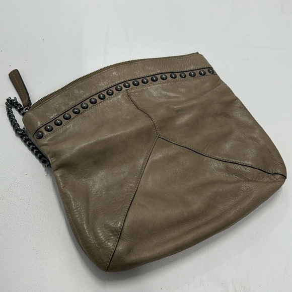 Banana Republic Thick Leather Clutch Bag Embellished with Metal Studs - Picture 12 of 17